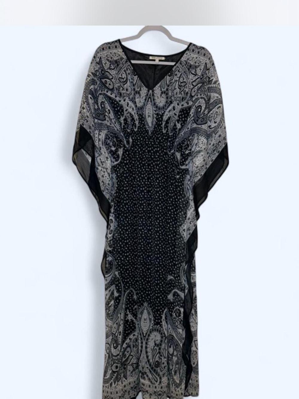 Speed Control Black and Gray Paisley Maxi Dress size L